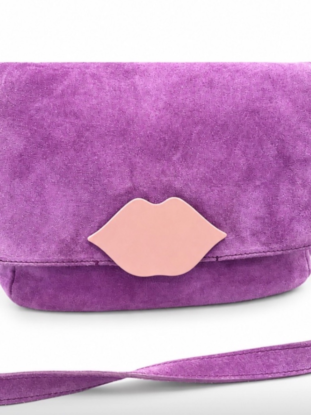 Sonia Rykiel bag Suede with a lip-shaped clasp